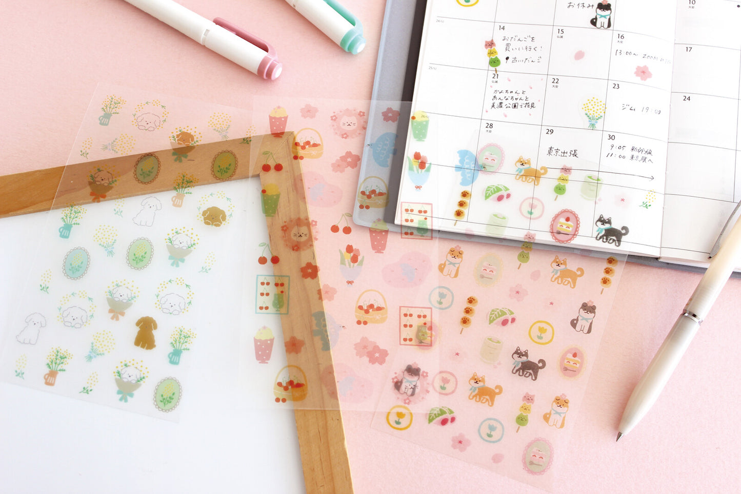 Decoration Clear Sticker Sheet - soft mimosa