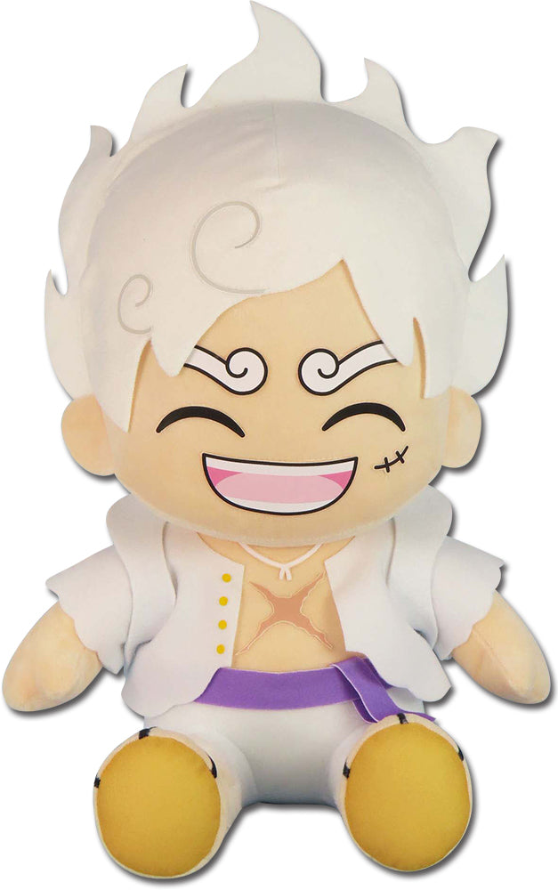 One Piece - Luffy Gear 5 Laughing Sitting Pose Plush