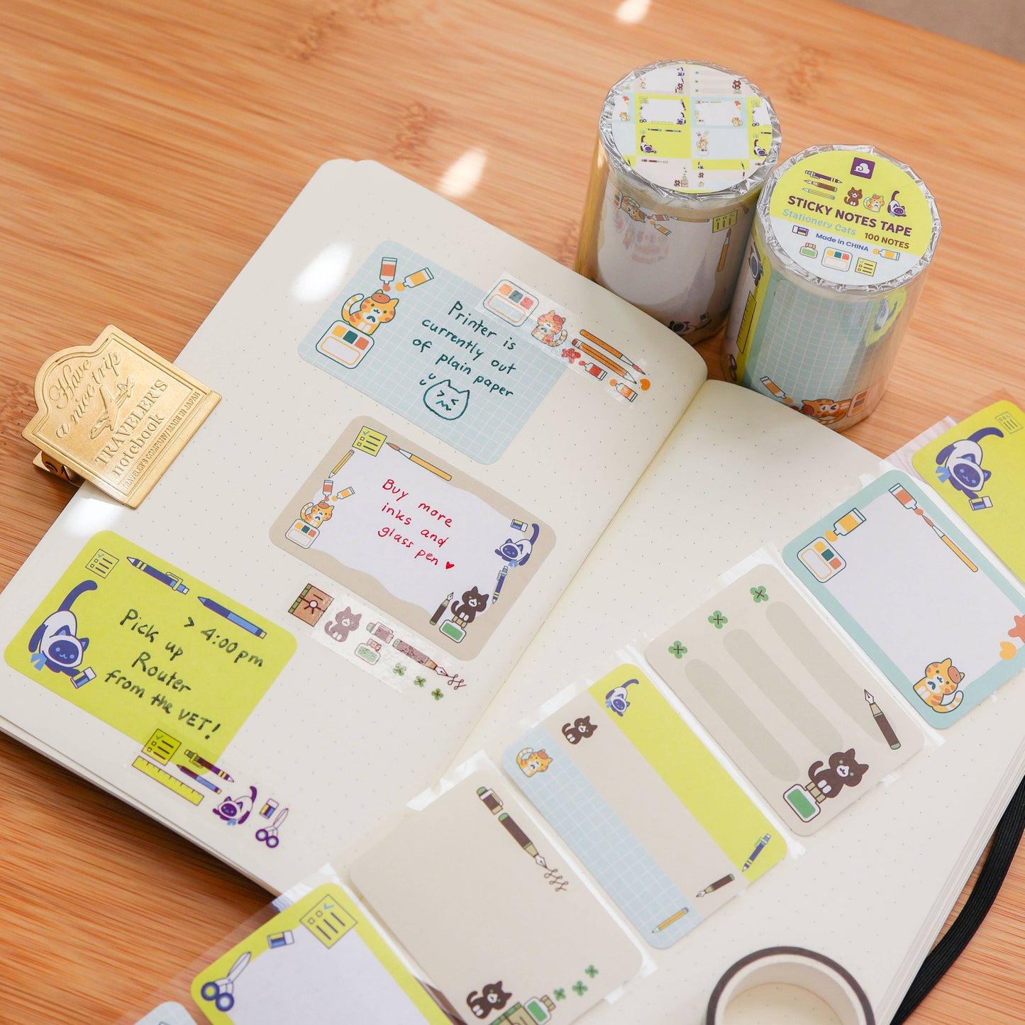 Paper Roll Labels - Stationery Cats
