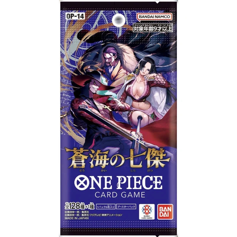 1 Pack BANDAI ONE PIECE Card Game The Azure Sea's Seven OP-14 TCG