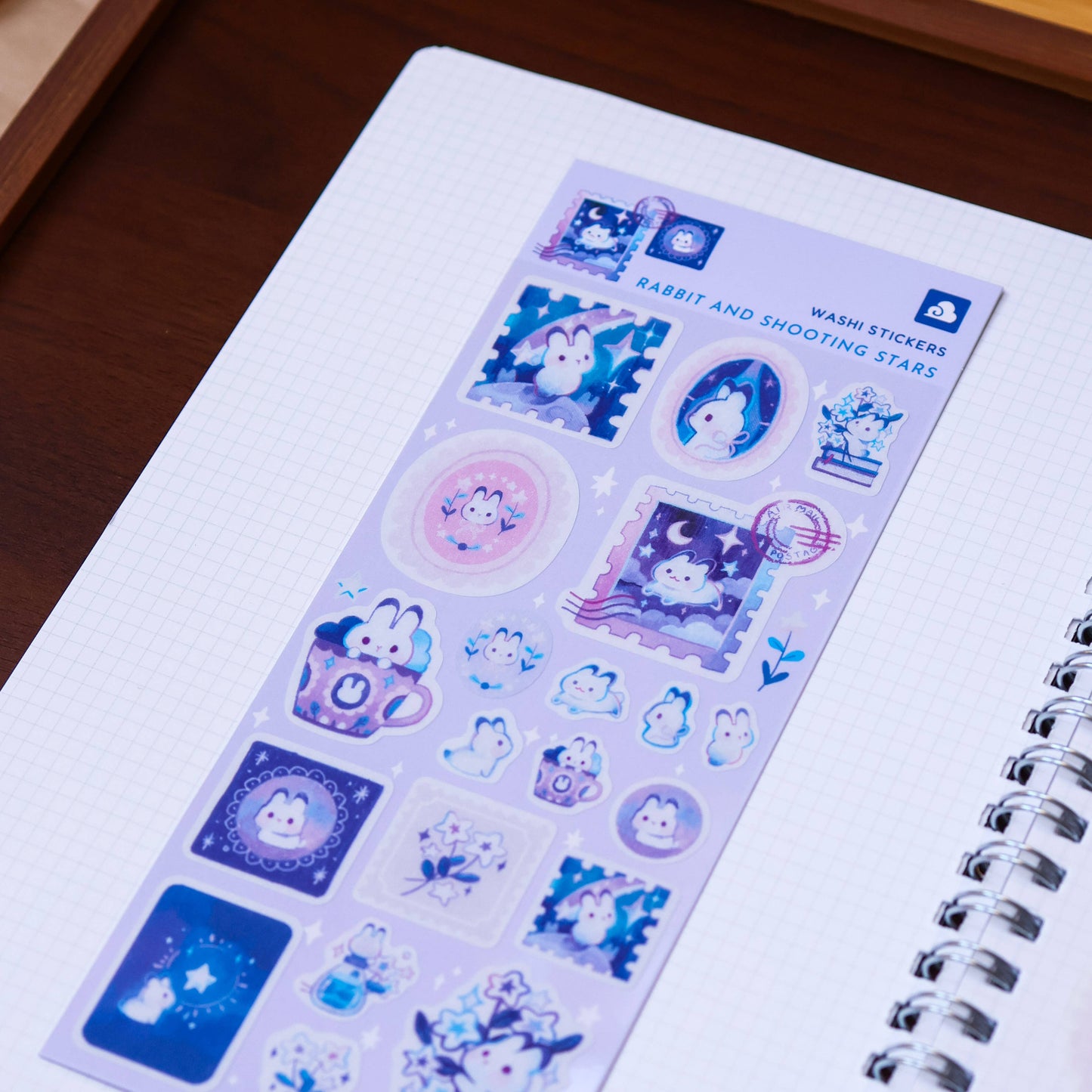 Sticker Sheet (Washi) - Rabbit and Shooting Stars