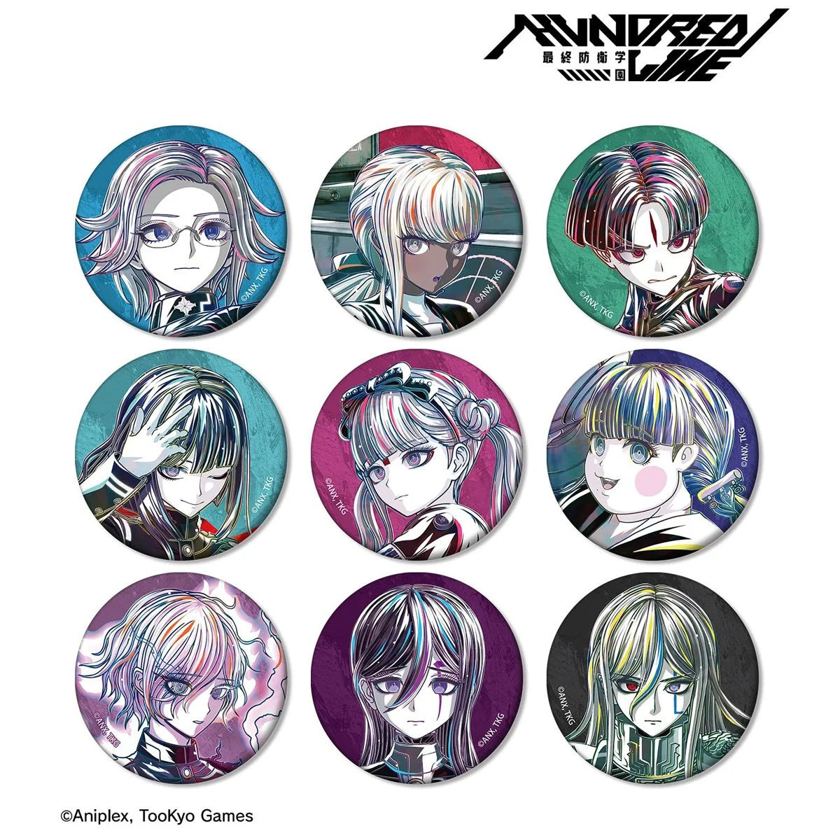 HUNDRED LINE -Final Defense Academy- Trading Ani-Art Matte Can Badge ver.B