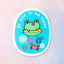 Be Nice To The Ocean Frog Vinyl Sticker