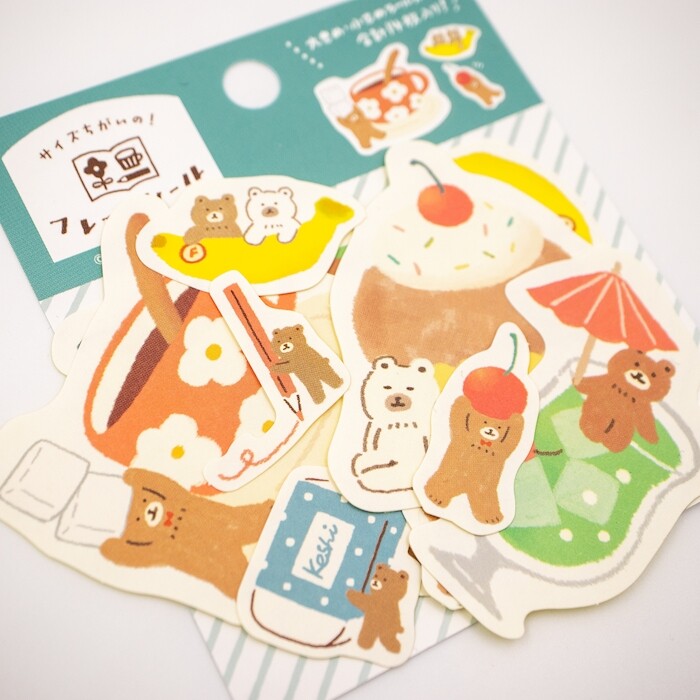 Furukawa Shiko Decoration Watashi-biyori Flake sticker - Helping bears