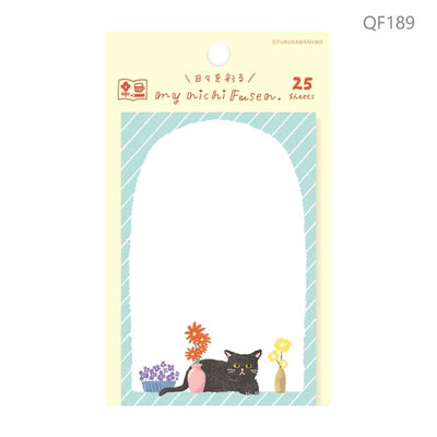Furukawa Shiko Sticky Notes Watashi-biyori my nichi Fusen - Flower and cat