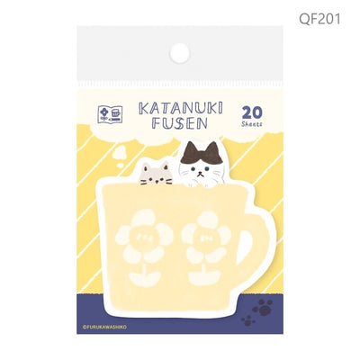 Furukawa Shiko Sticky Notes Watashi-biyori Katanuki Fusen - Die-cut Fusen, kitten mug