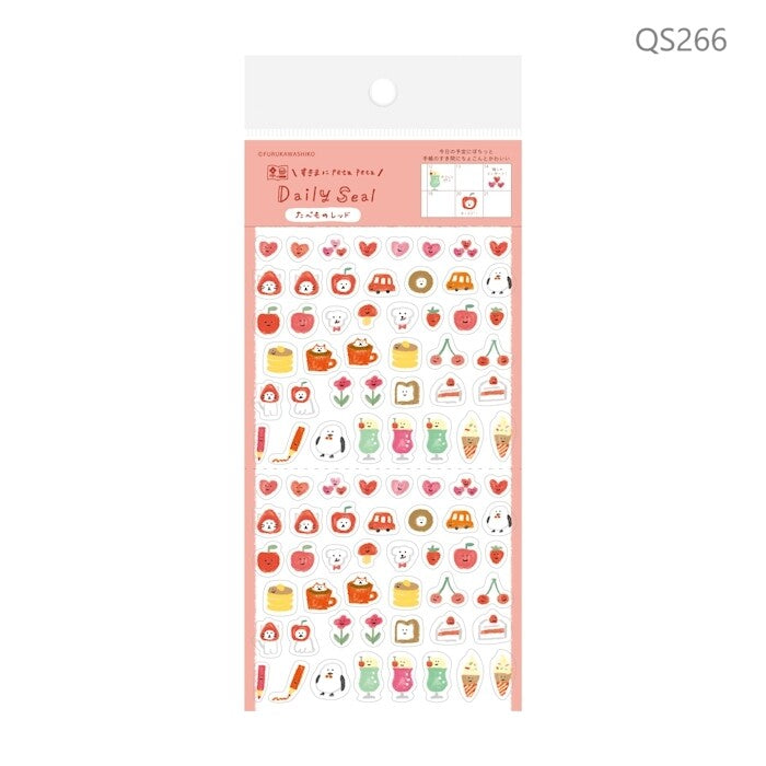 Furukawa Shiko Decoration Watashi-biyori Daily Sticker - Daily Seal Tamamono Red