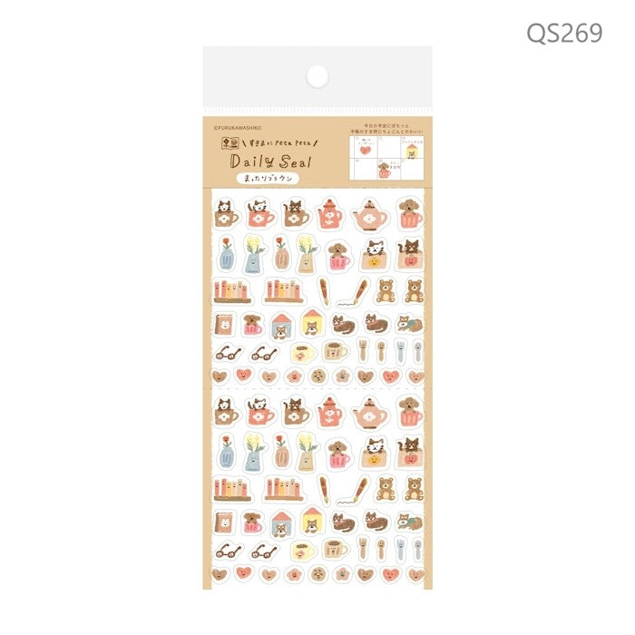 Furukawa Shiko Decoration Watashi-biyori Daily Sticker - Daily Seal Muttari Brown