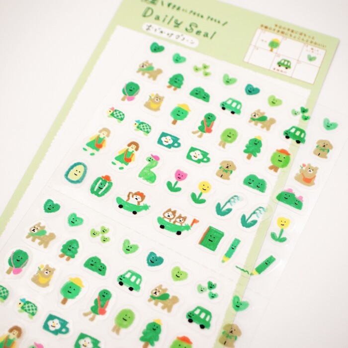 Furukawa Shiko Decoration Watashi-biyori Daily Sticker - Daily Seal Outing Green