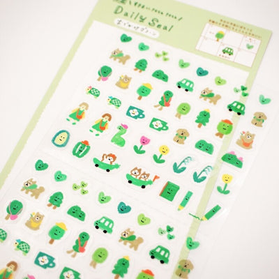 Furukawa Shiko Decoration Watashi-biyori Daily Sticker - Daily Seal Outing Green
