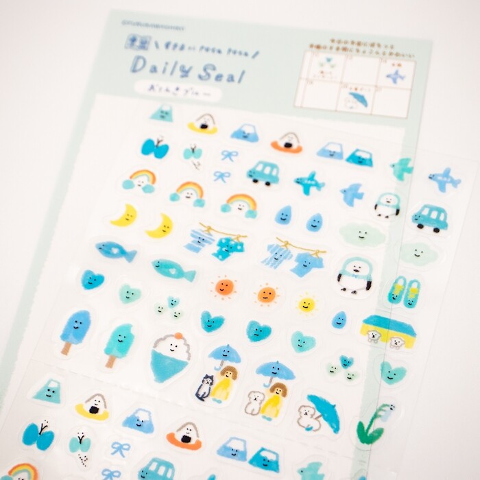Furukawa Shiko Decoration Watashi-biyori Daily Sticker - Daily Seal Weather Blue