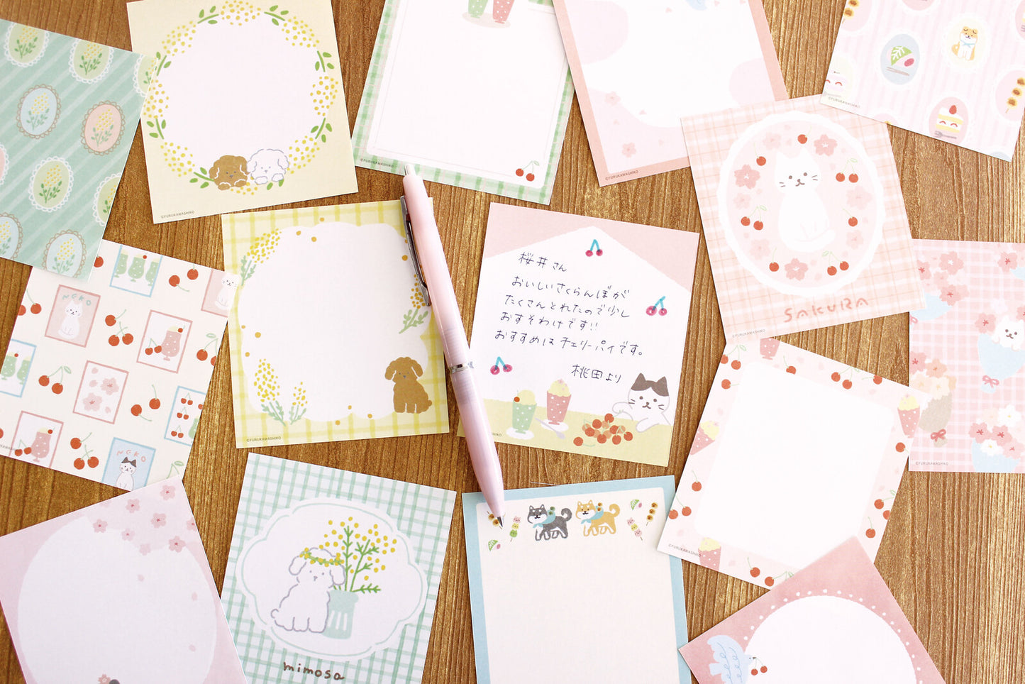 Memo Pad 4-Design Memo Pad - soft Sakura