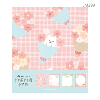 Memo Pad 4-Design Memo Pad - soft Sakura
