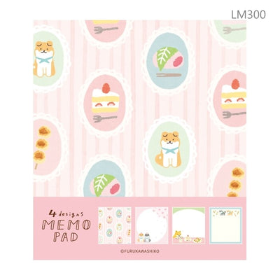 Memo Pad 4-Design Memo Pad - Rurun-Rurun Japanese sweets