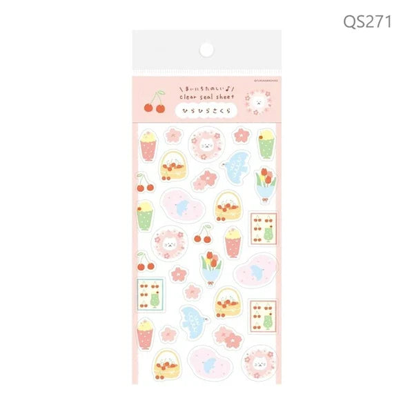 Decoration Clear Sticker Sheet - Hirahira Sakura
