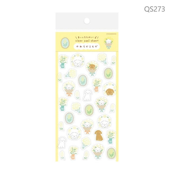 Decoration Clear Sticker Sheet - soft mimosa