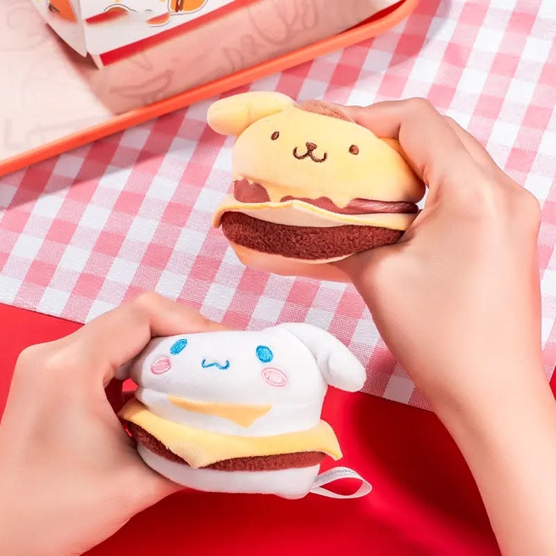 Sanrio Characters Hamburger Plush Squeezable Toy