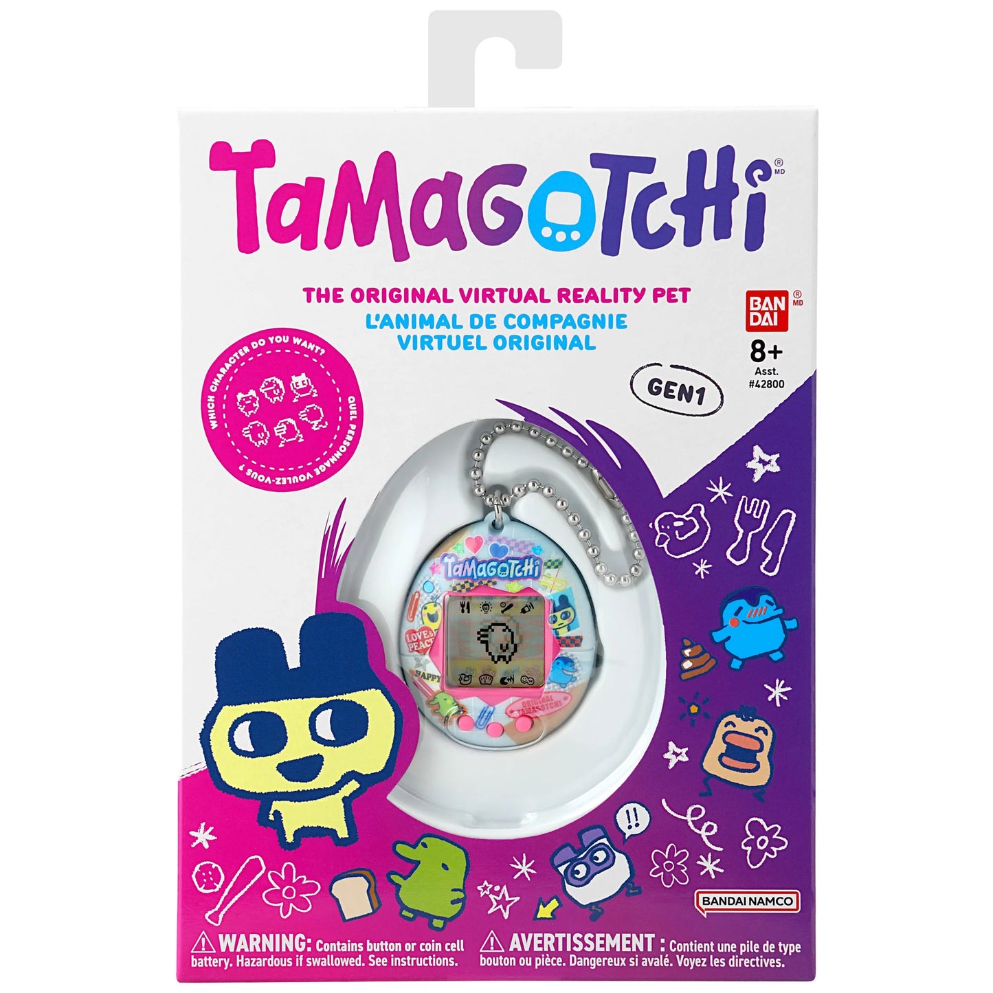 Original Tamagotchi Digital Pets - 8pc Tama Collage Display