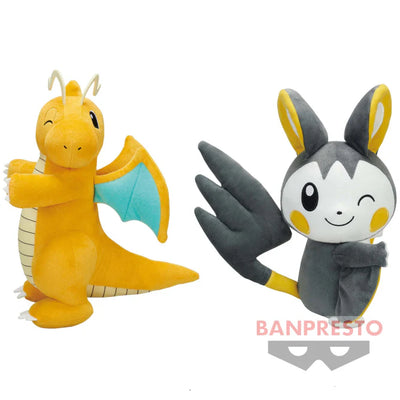 Super Fluffy Hopipeta Plush - Dragonite - Emolga-BANPRESTO