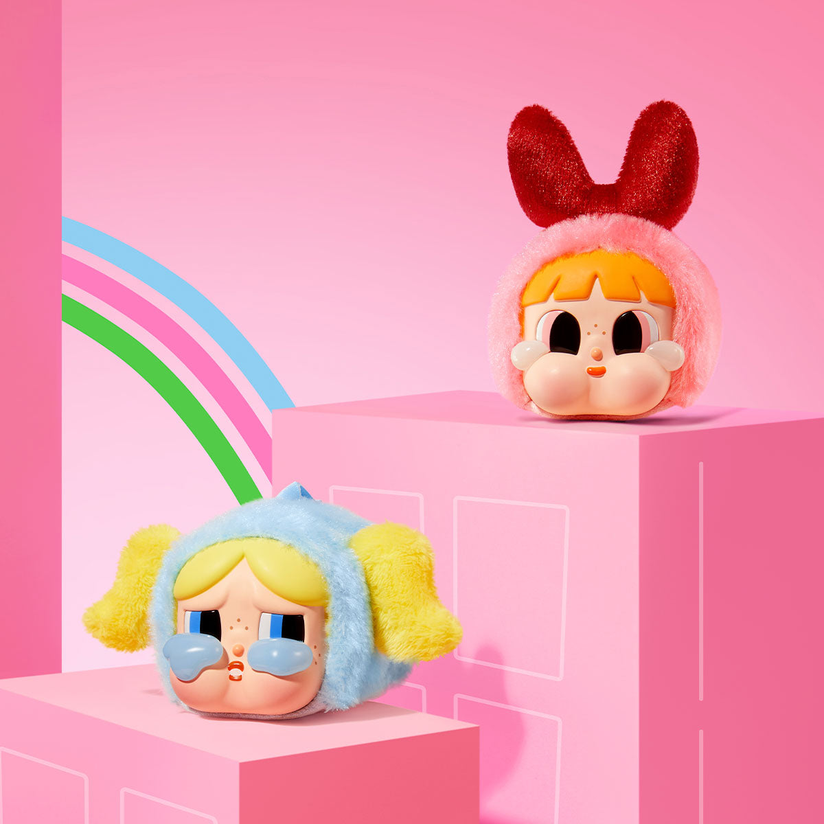 Pop Mart Crybaby X Powerpuff Girls Vinyl Face Plush Keychain