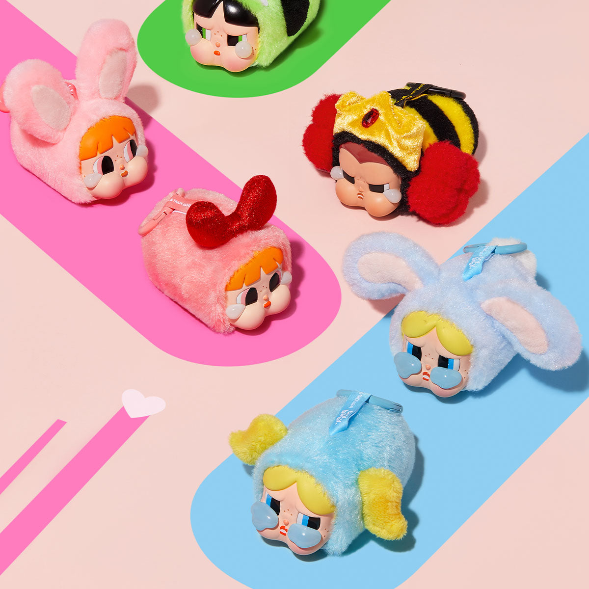 Pop Mart Crybaby X Powerpuff Girls Vinyl Face Plush Keychain