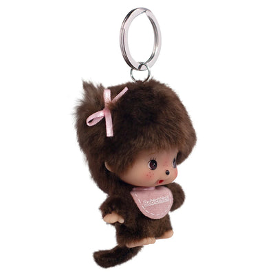 Bebichhichi Big Head Mascot Girl Keychain | Monchhichi Plush Charm