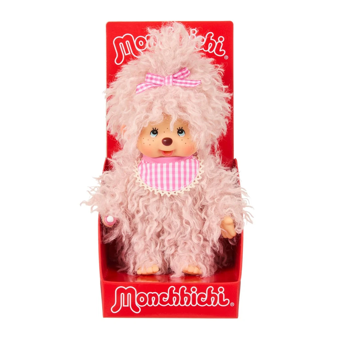 Monchhichi Fluffy Pink Beige Girl Kawaii Plush