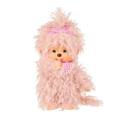 Monchhichi Fluffy Pink Beige Girl Kawaii Plush