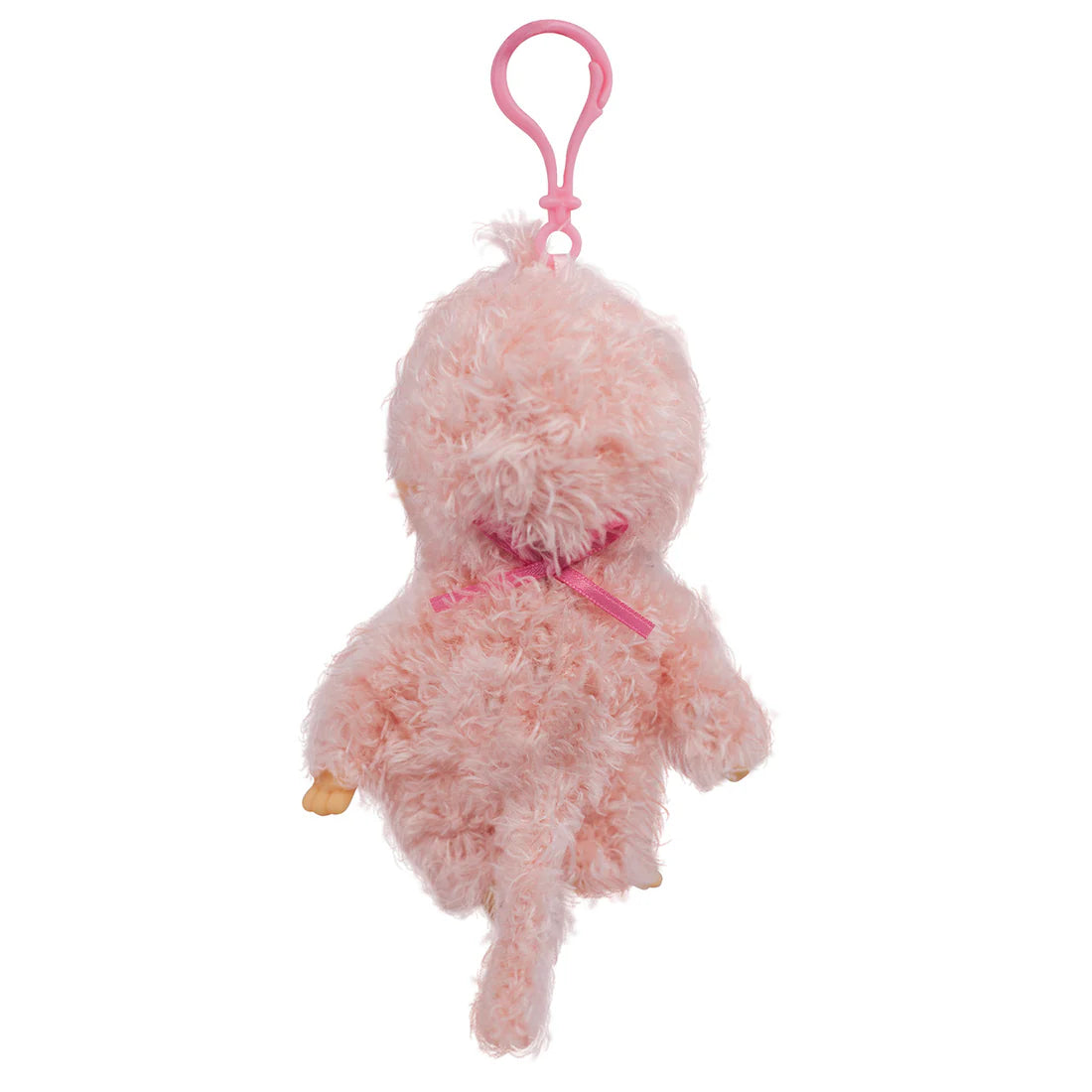 Monchhichi Fluffy Pink Beige Keychain