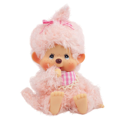 Monchhichi Fluffy Pink Beige Keychain