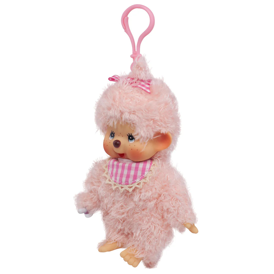Monchhichi Fluffy Pink Beige Keychain
