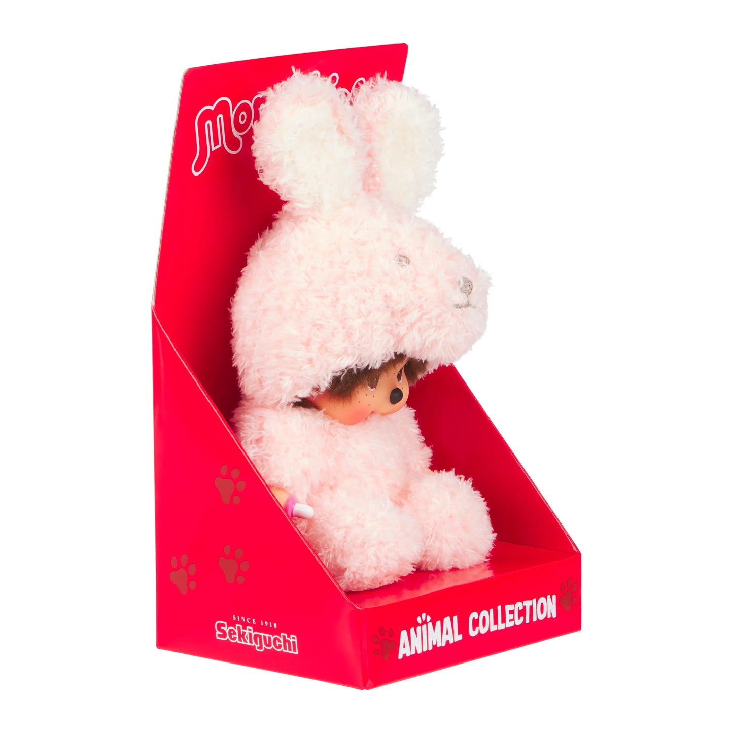 Sekiguchi Monchhichi Sitting Fluffy Bunny Doll Plush