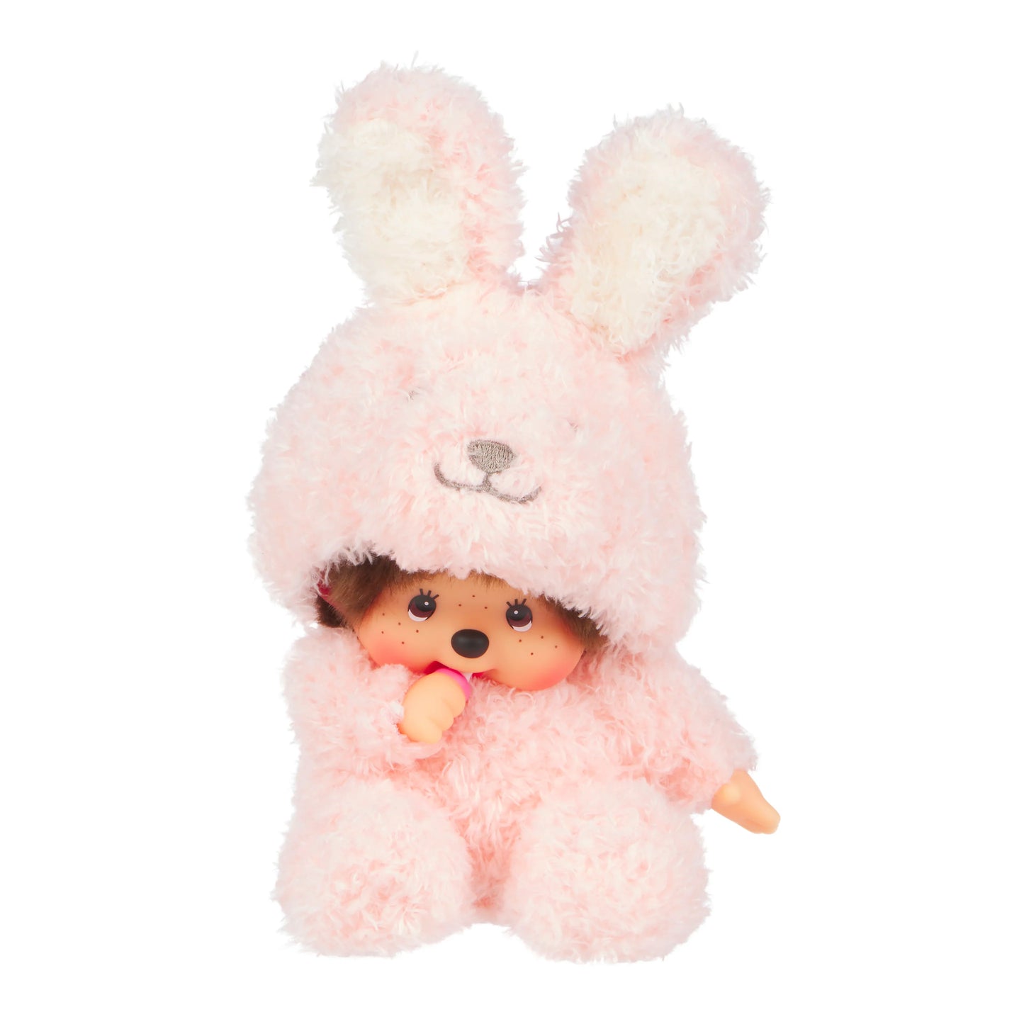Sekiguchi Monchhichi Sitting Fluffy Bunny Doll Plush