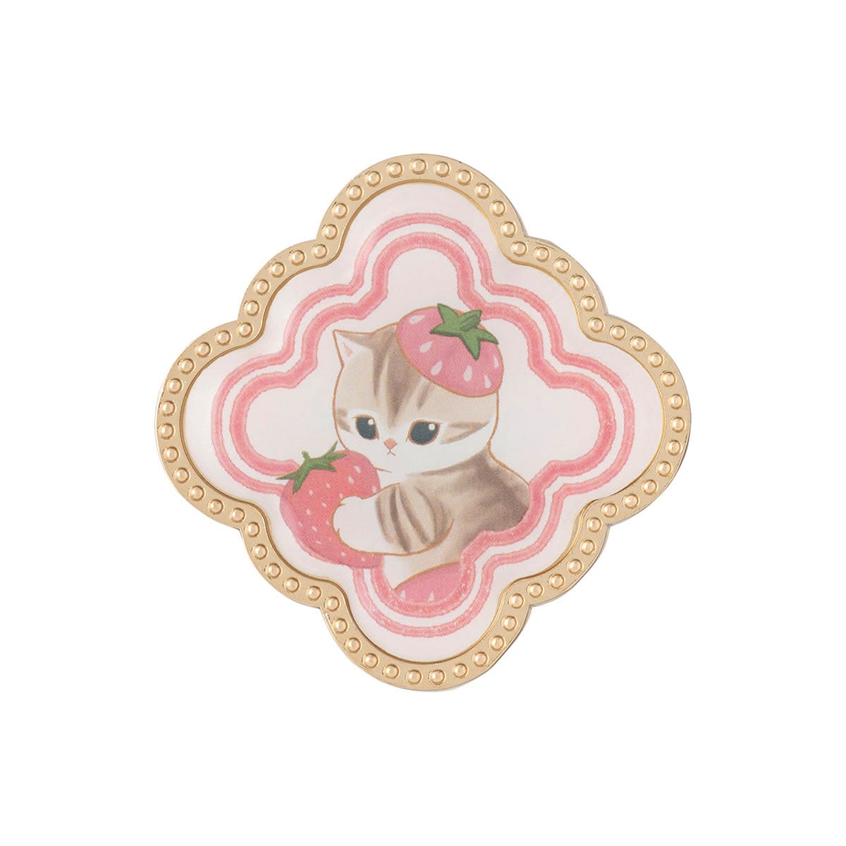 mofusand MERCI STRAWBERRY Trading Mini Metal Badge