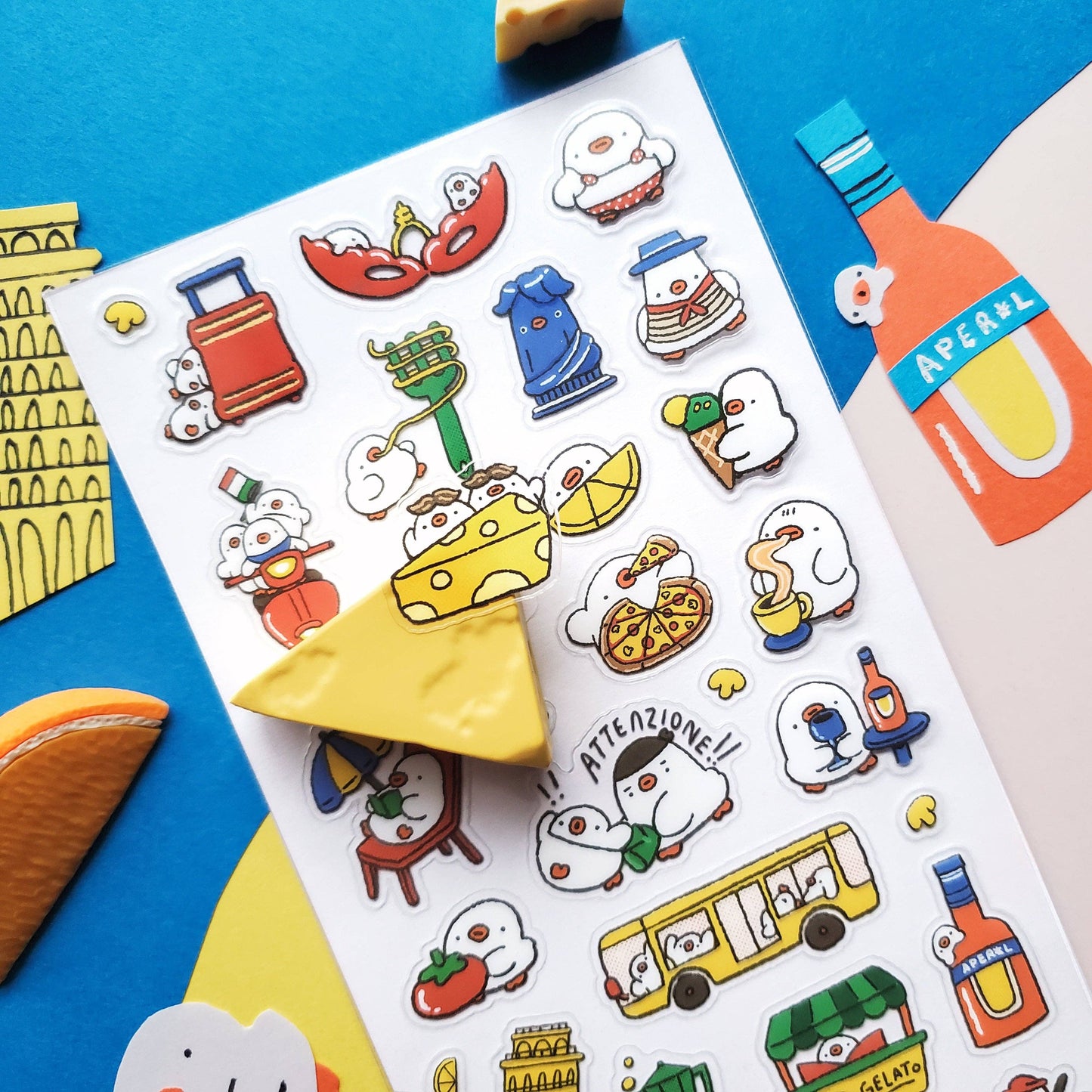 Duckies Do Italy Sticker Sheet