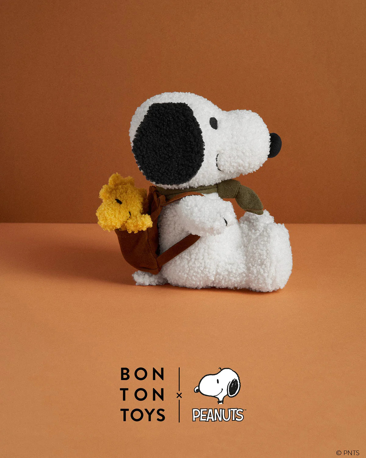 Bon Ton Toys Plush PEANUTS SNOOPY with Woodstock in Backpack 8"