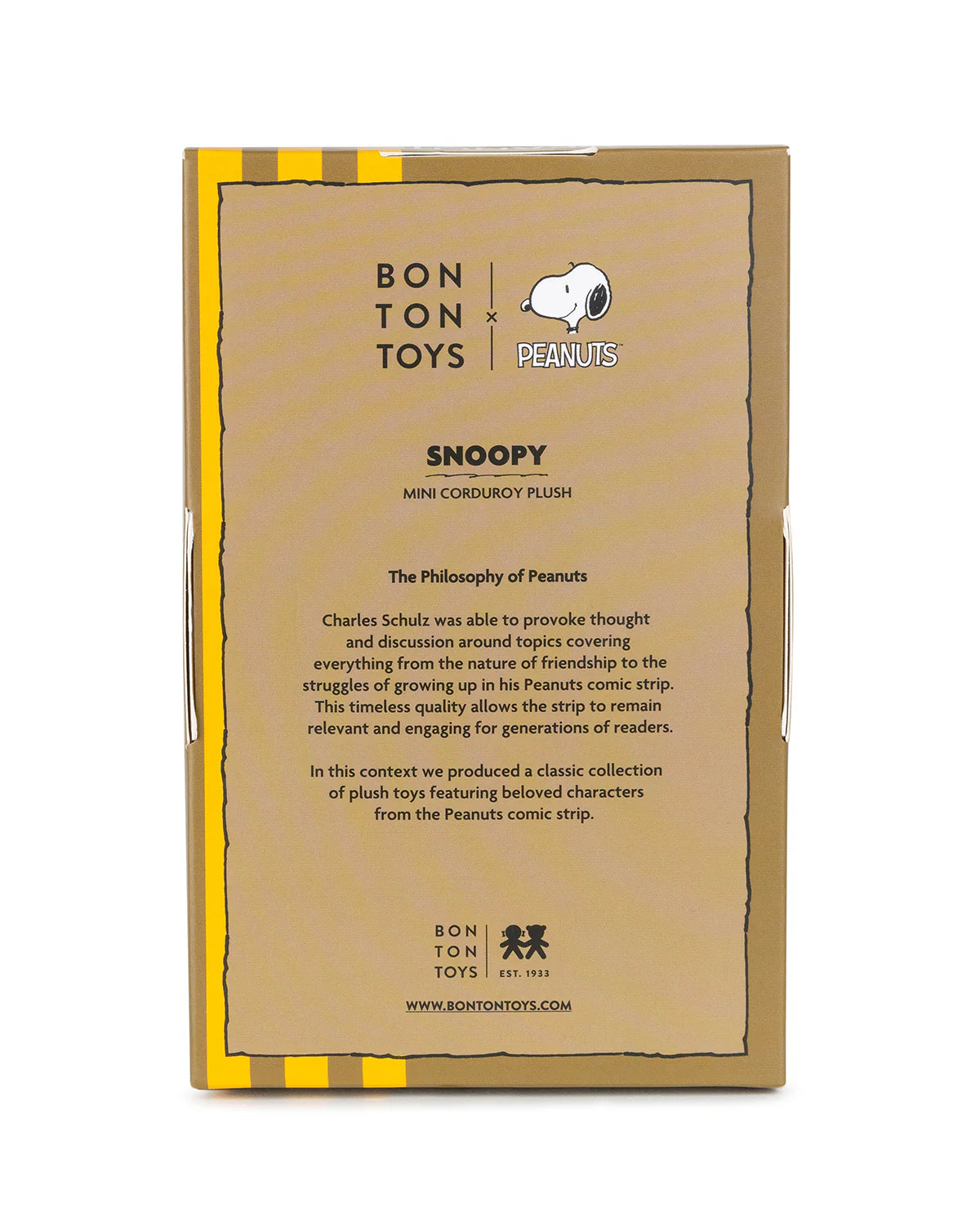 Bon Ton Toys Plush PEANUTS SNOOPY Mini Corduroy Cream in giftbox 7"