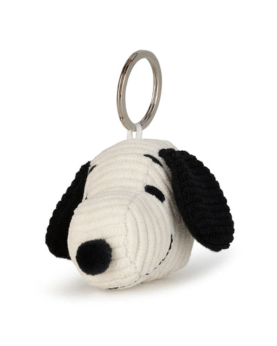 Bon Ton Toys Keychain Plush PEANUTS SNOOPY HEAD Cream Corduroy 2"