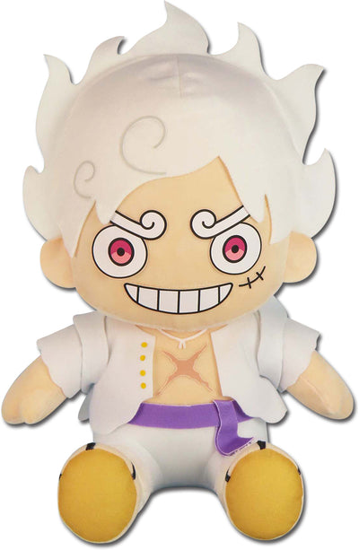 One Piece - Luffy Gear 5 Grin Sitting Pose Plush 1