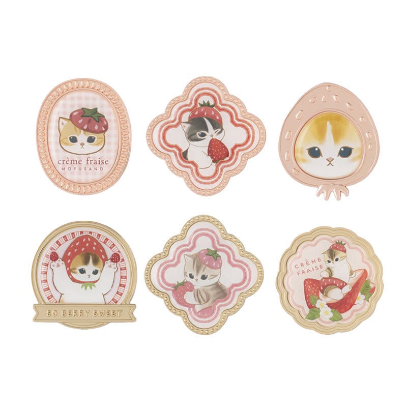 mofusand MERCI STRAWBERRY Trading Mini Metal Badge
