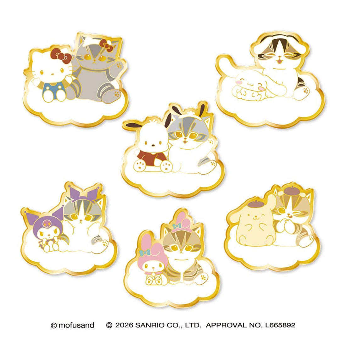 mofusand x Sanrio Characters Trading Pin Collection