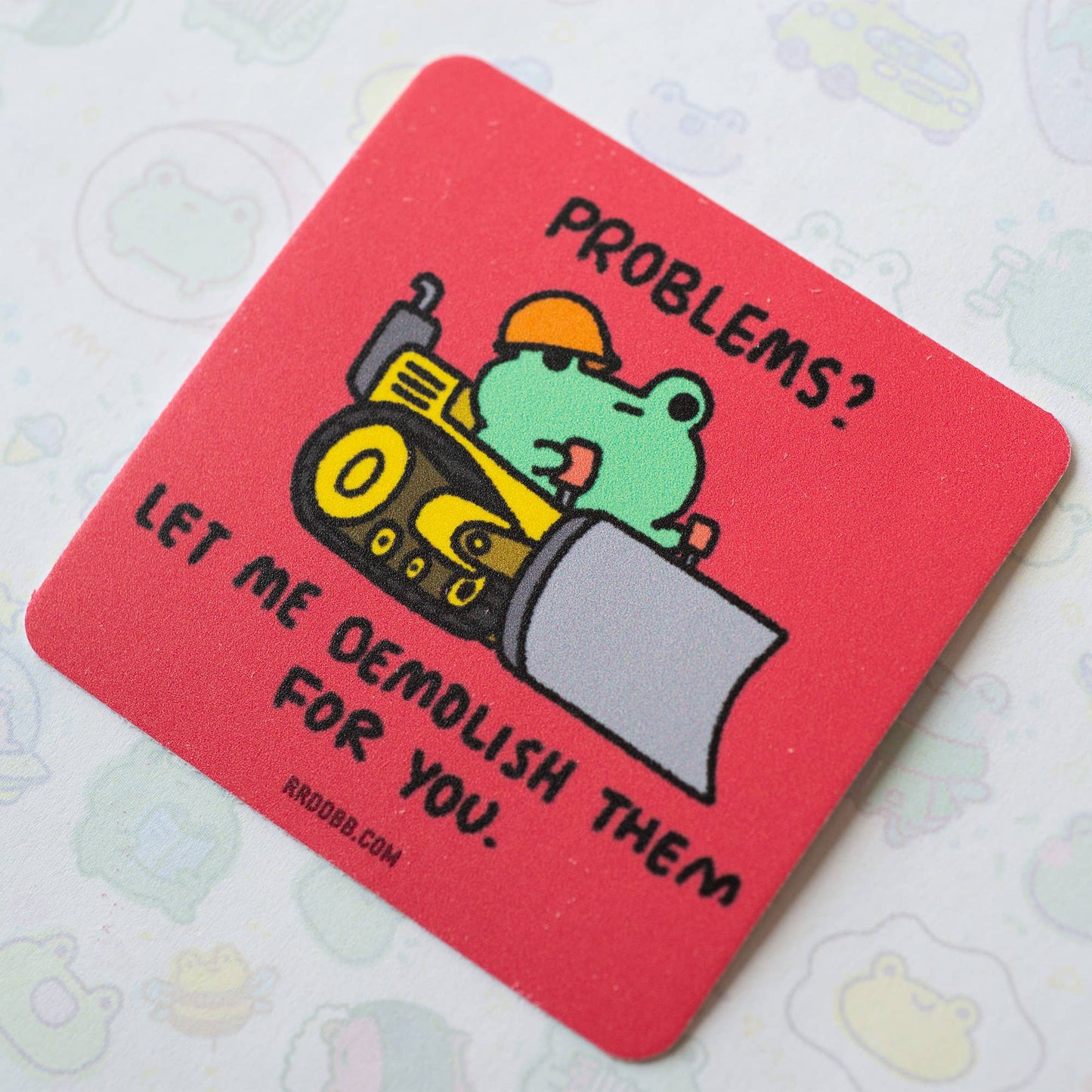 Bulldozer Frog Vinyl Sticker
