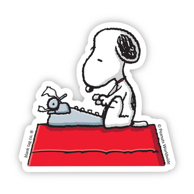 Peanuts® Waterproof Sticker - Typing Snoopy