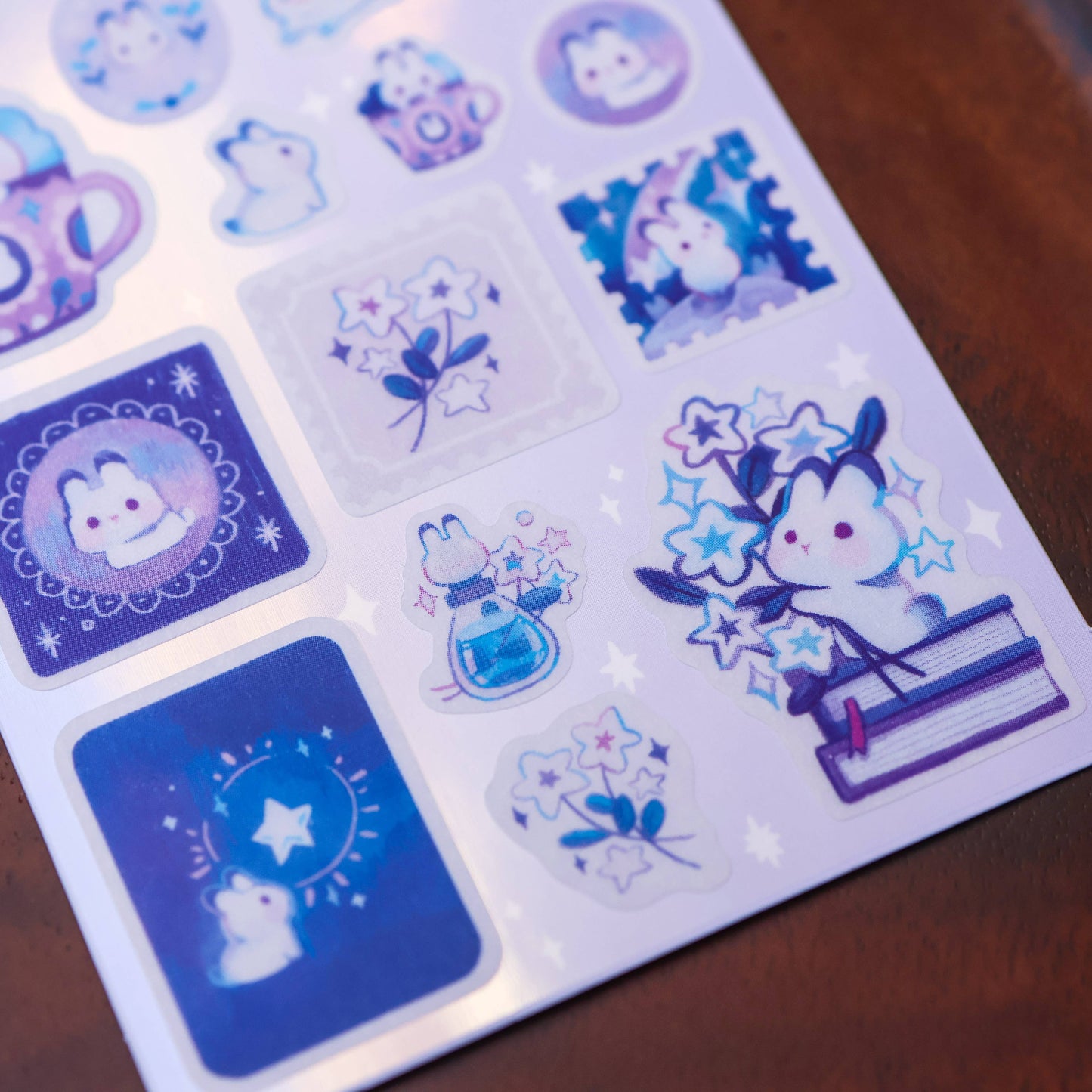 Sticker Sheet (Washi) - Rabbit and Shooting Stars