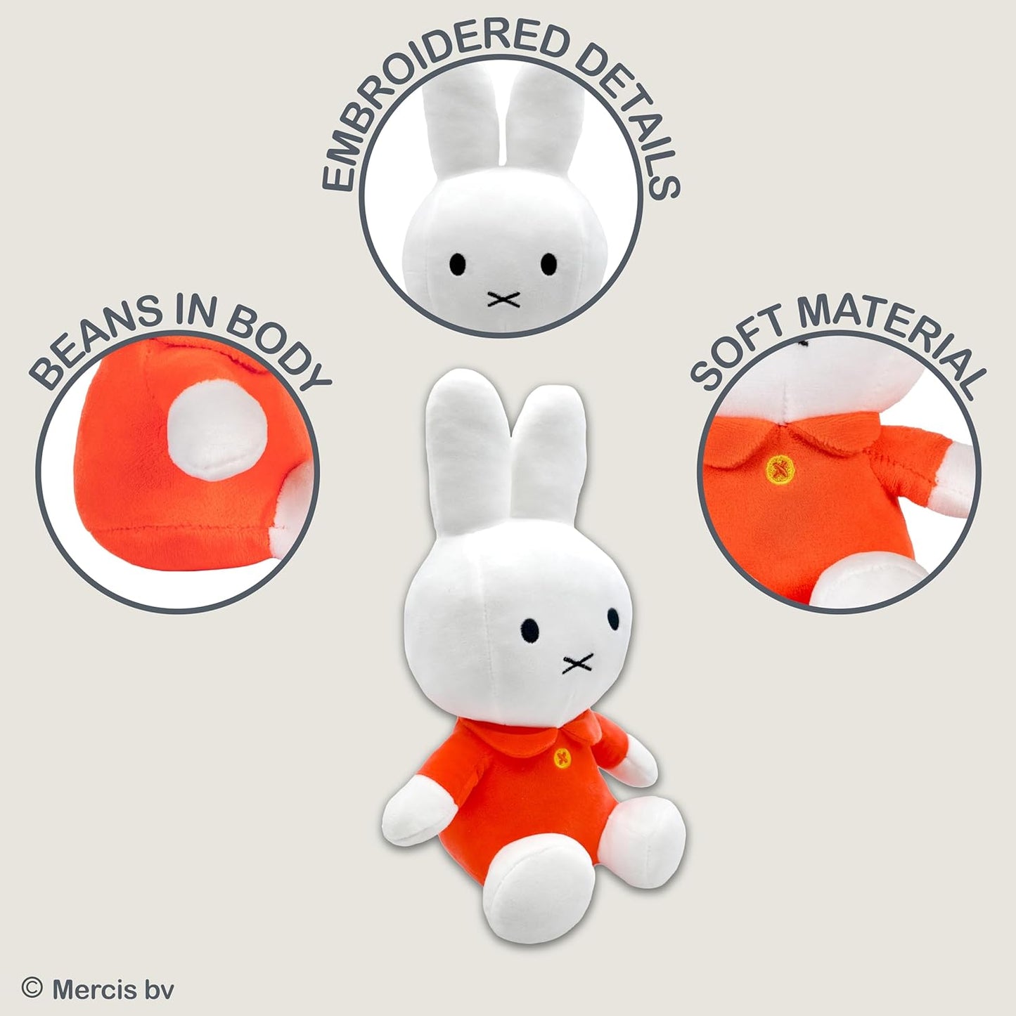 Miffy 8” White with Orange Sewn-In Dress