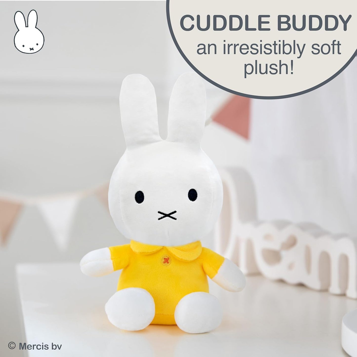 Miffy 8” White with Yellow Sewn-In Dress