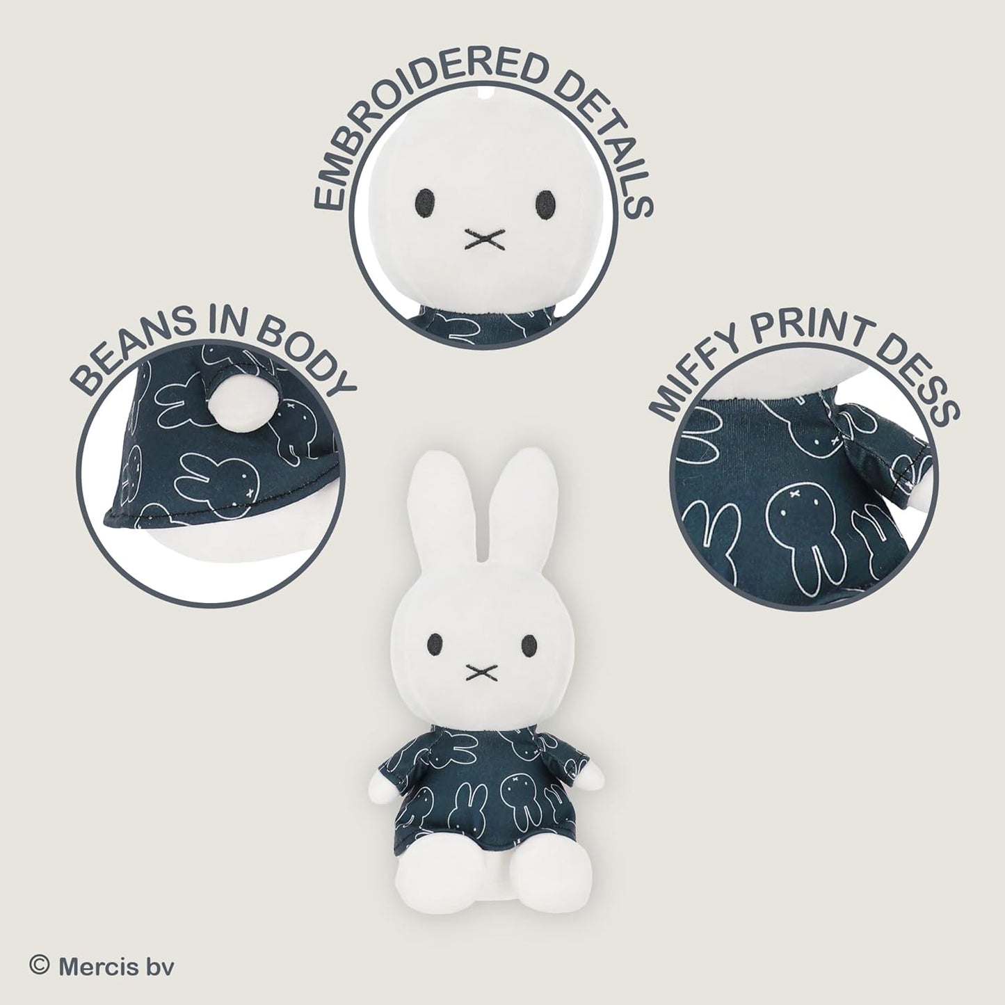 Miffy 12" Plush Black & White Dress