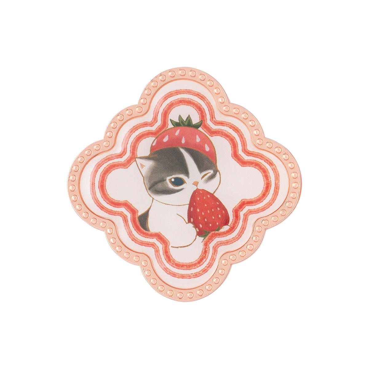mofusand MERCI STRAWBERRY Trading Mini Metal Badge