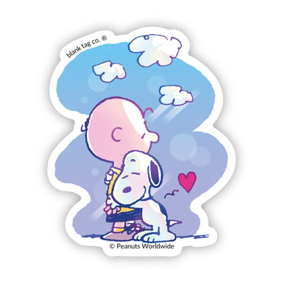 Peanuts® Waterproof Sticker - Snoopy Hugging Charlie Brown