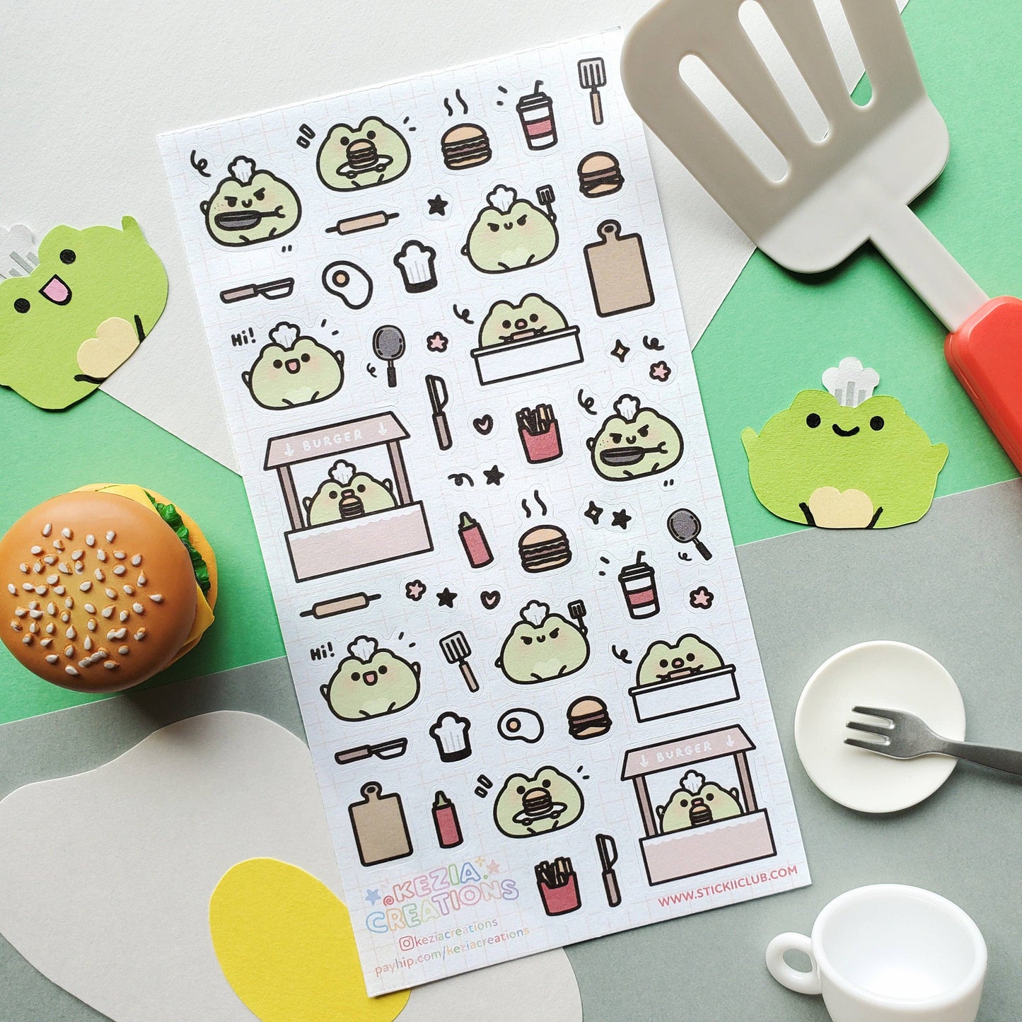 Burger Froggy Chef Sticker Sheet